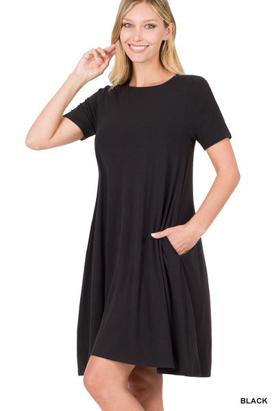 Back to Basics Short Sleeve Flared Dress