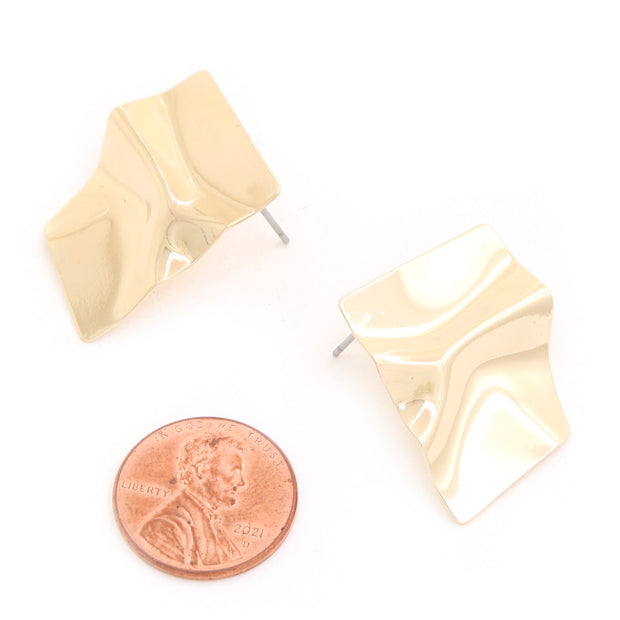 BENT METAL GOLD DIPPED EARRING