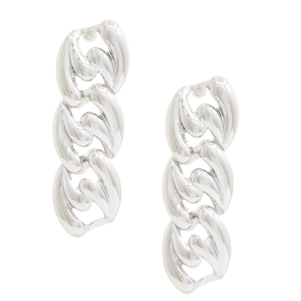 CURB LINK METAL EARRING