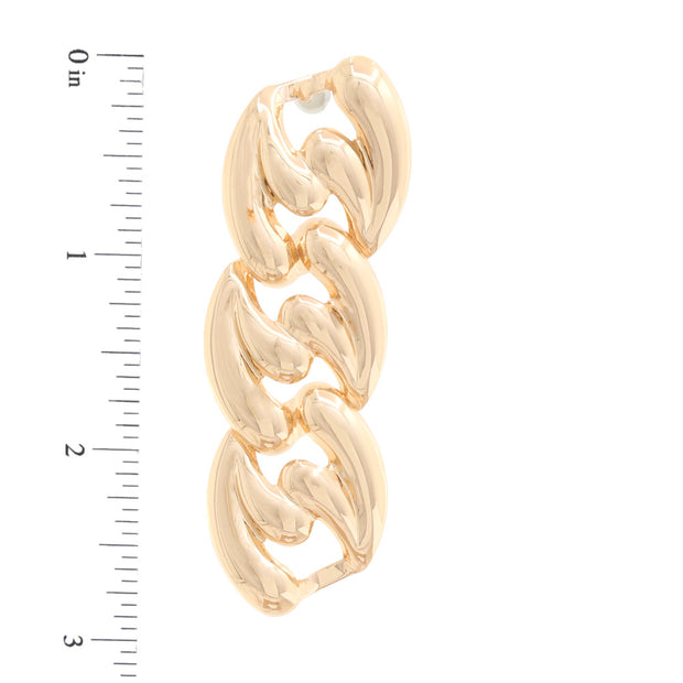 CURB LINK METAL EARRING