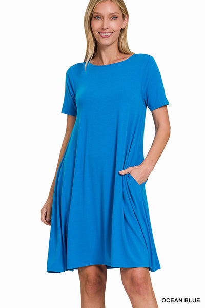 Back to Basics Short Sleeve Flared Dress