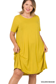 Back to Basics Plus Short Sleeve Flared Dress